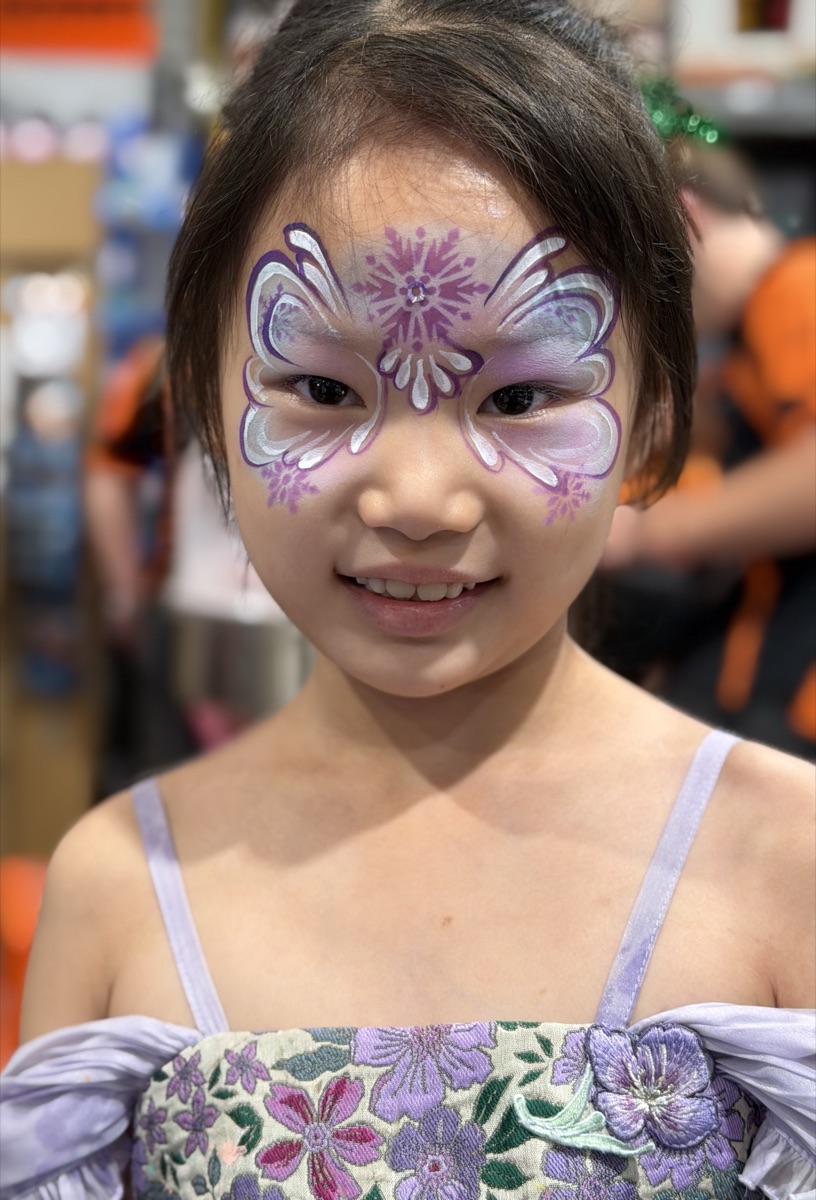 Purple and silver butterfly mask
