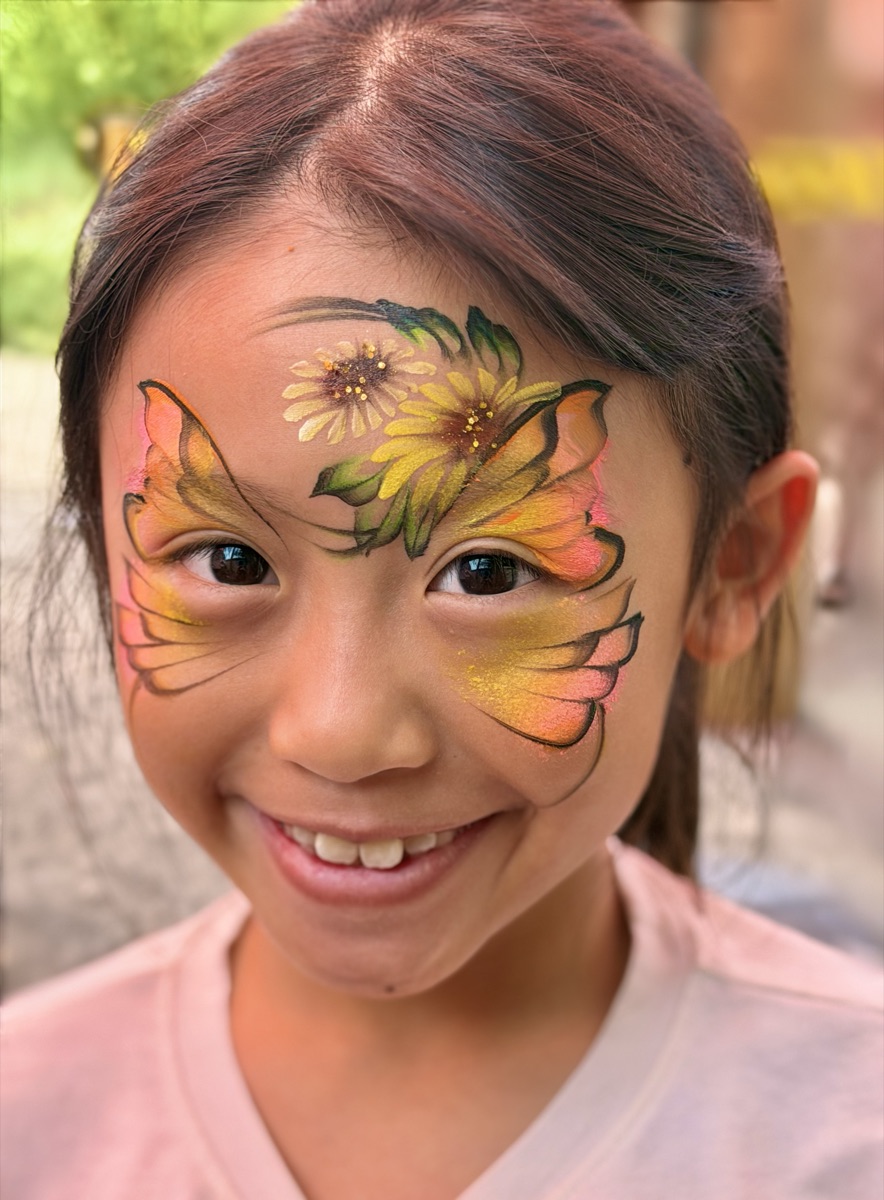 Sunflower and butterfly wing design