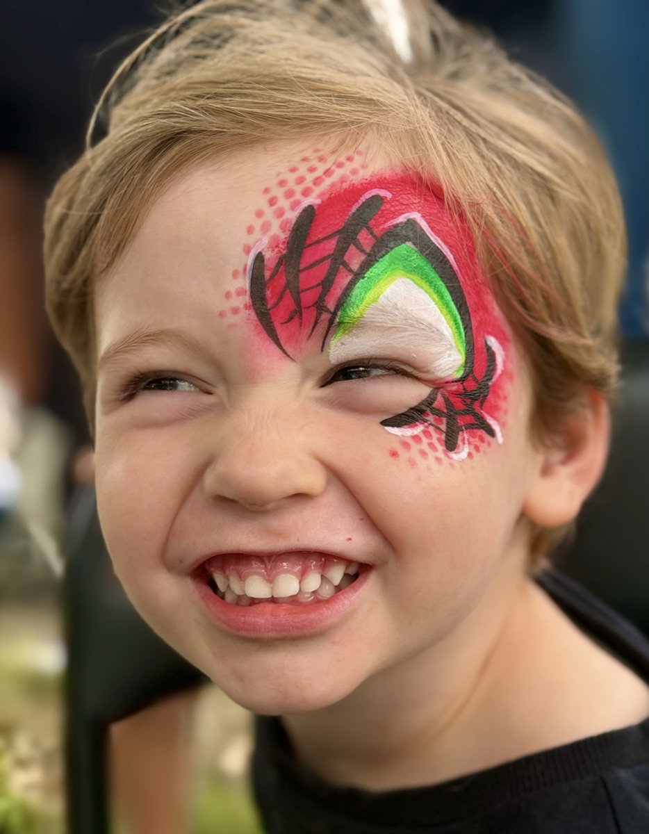Spider-Man mask around one eye
