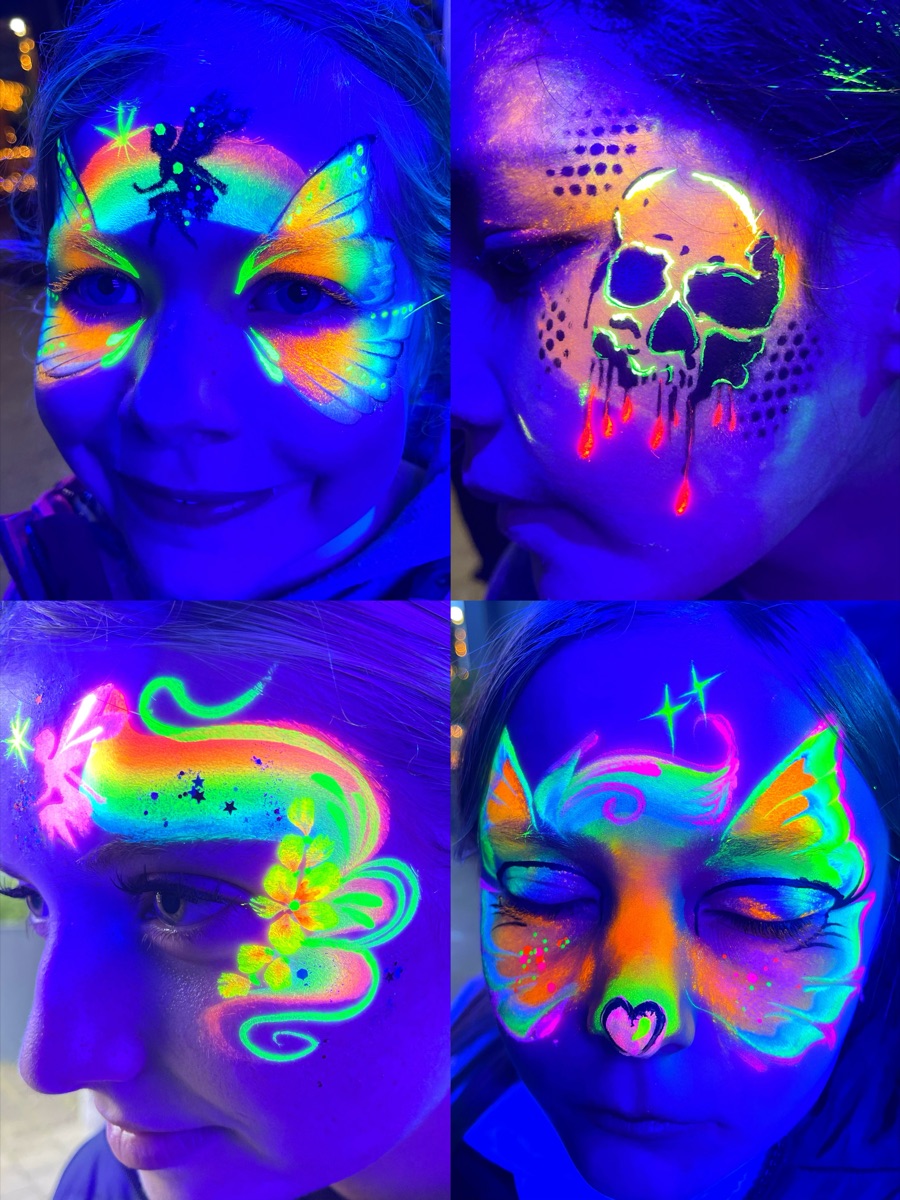 UV blacklight designs collage