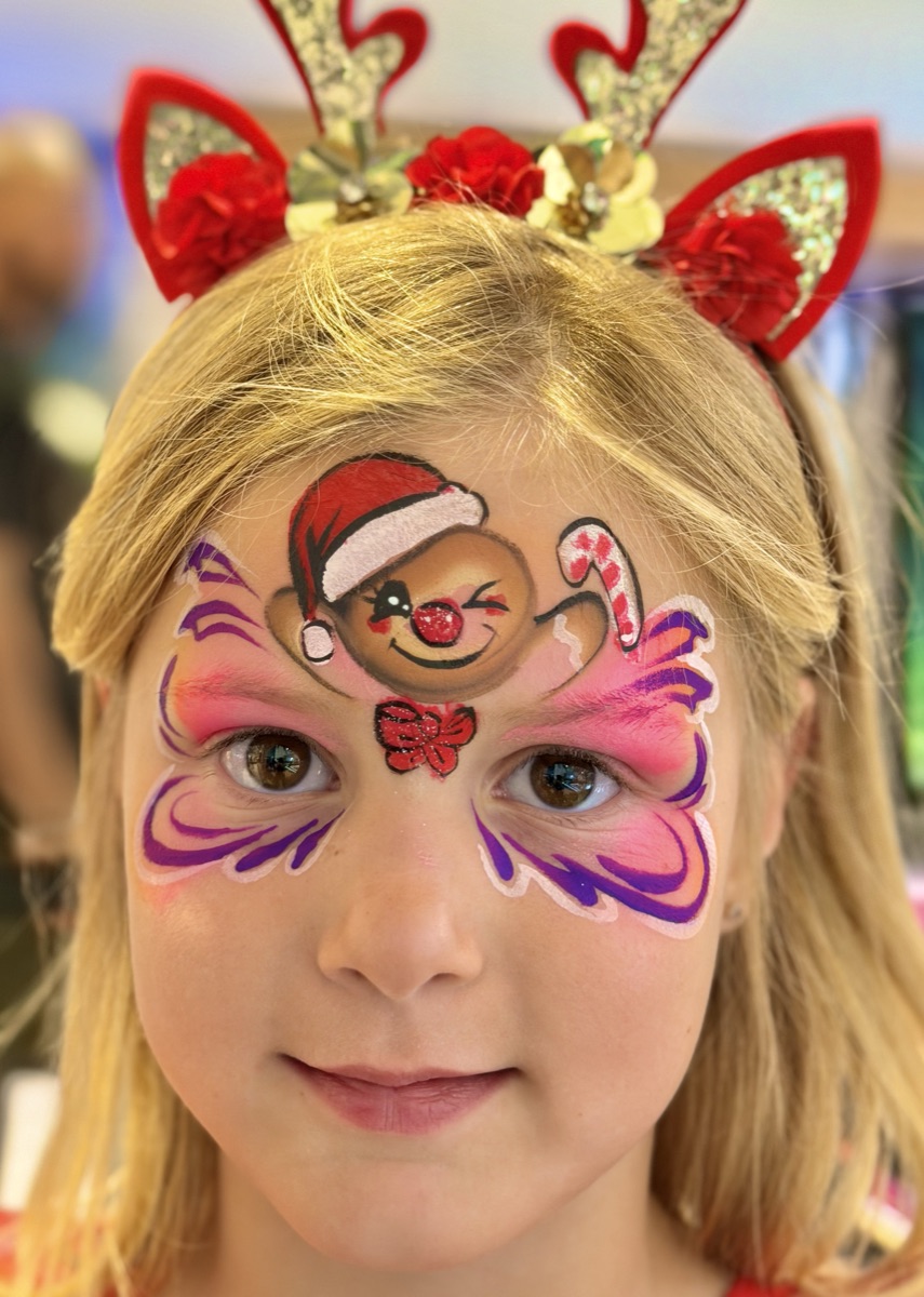 Gingerbread character with butterfly wings