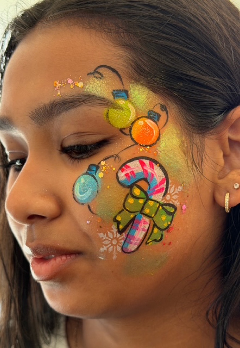 Christmas baubles with candy cane